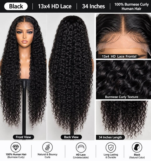 100% burmese curly Human hair